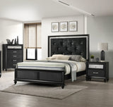 1pc Luxury Glam Five Drawer Chest with Two-Toned Drawer Black Finish Shimmering Accents B011P234293
