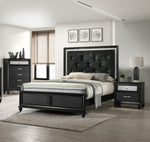 ZUN 1pc Luxury Glam Five Drawer Chest with Two-Toned Drawer Black Finish Shimmering Accents B011P234293