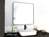 24 x 32 Inch Bathroom Mirror Black Aluminum Frame 74258517