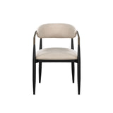 Beige and Black Armchair with Open Back B062P215498