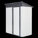 ZUN XWT016 Garden Metal Storage Lifter Shed Gray White 5x3x6ft outdoor storing tools Rainproof Hinge W1711P154710