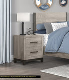 Attractive Gray Finish 1pc Nightstand of 2x Drawers Metal Bar Hardware Premium Melamine Board Wooden B01168625