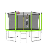 ZUN 12FT Trampoline Green for Kids & Adults with Basketball Hoop and Ball ,Recreational Trampolines with K1163139545