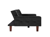Black Convertible Double Folding Room Sofa Bed, PU Leather, Tufted Buttons, Suitable for 97825531