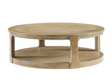 40inch Large Curved 2 Tier Traditional Round Circle Wooden Center Coffee Table,Rounded Table with W2582P308198