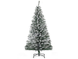 6' Tall Unlit Snow-Flocked Slim Artificial Christmas Tree with Realistic Branches and 492 Tips-Does 60727428