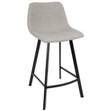 Outlaw Industrial Counter Stool in Black with Grey Faux Leather by LumiSource - Set of 2 B202P222418