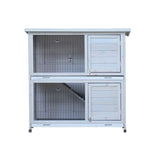 ZUN Rabbit Hutch Outdoor, 2-Story Rabbit Cage Indoor with Run, Bunny Cage with 2 Removable No-Leak W219106474