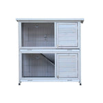 ZUN Rabbit Hutch Outdoor, 2-Story Rabbit Cage Indoor with Run, Bunny Cage with 2 Removable No-Leak W219106474