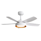 ZUN 42 Inch Ceiling Fans with LED Light 22W and Remote Control 6 Wind Speed Reversible DC Motor White W934P244412