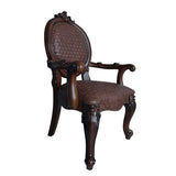 Brown and Cherry Arm Chair with Nailhead Trim B062P209290