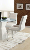 ZUN Contemporary White Padded Leatherette 2pc Side Chairs Set of 2 Chairs Kitchen Dining Room Metal B01158418