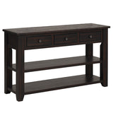 48'' Solid Pine Wood Top Console Table, Modern Entryway Sofa Side Table with 3 Storage Drawers and 2 W120246665