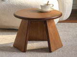 15.55" Round Side, Small Wood Coffee with Three Slanted Legs, Modern Minimalist Accent W3158P540538