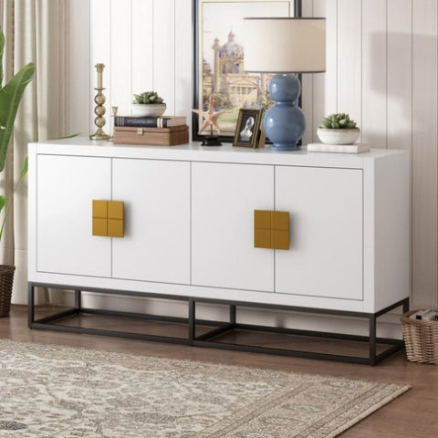 ZUN U_Style Light Luxury Designed Cabinet with Unique Support Legs and Adjustable Shelves, Suitable for WF321486AAK