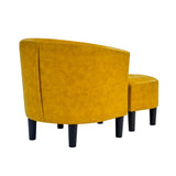 PU Leather Barrel Chair with Ottoman B343P317240