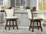 Henry 27" Armless Swivel Counter Height Bar Stool, Natural White Linen B2719P238375