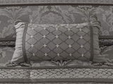 7 Piece Jacquard Comforter Set Grey Cal King B03597024