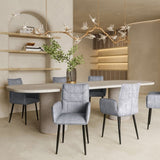 Modern Velvet Dining Chairs 2-Piece Set - Soft Cushioned Seats with Iron Frames in Mustard Light N842P284568E