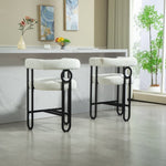 ZUN House Hold Bar Set of 1, Modern Bar Stool with Back, Black Metal Frames, Upholstered Bar W1588P207632