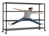 4-tier, adjustable shelf spacing, with adjustable feet and wheels, iron display stand, 150*60*192cm, 26867102