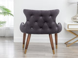 Lindale Contemporary Velvet Upholstered Nailhead Trim Accent Chair, Gray T2574P164505