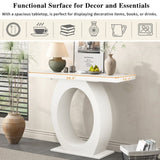 Mirod Stylish Modern Console Table with Egg-Shaped Base,Enhanced Stability and Durability,Sleek N760P214780W