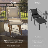 K&K 5 Pieces Patio Furniture Chair Sets, Patio Conversation Set With Wicker Cool Bar Table, WF324995AAZ