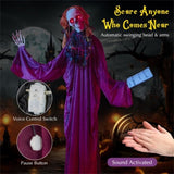 6ft Life-Size Animated Halloween Girl Prop - Eerie Book, Sound-Activated 42831267
