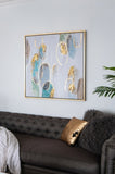 39.5" x 39.5" Modern Oil Painting, Square Framed Wall Art for Living Room Dining Room Office W2078130300