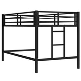Twin Size Metal Loft Bed, Loft Bed with Easy Climbing Ladder and Guardrails for Kids, Black W1580P309651