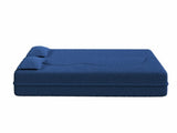Modern Floor Sofa with 2 Pillows,Convertible Teddy Fabric Foam-Filled Sleeper Sofa Bed,15" Full Size 10423071