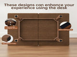 51.2" Solid Wood Folding Dining Table, Rotating Drop Leaf Design with Walnut Finish, Space-Saving W6013P585113