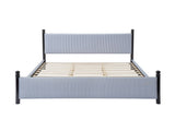 48-inch Striped Rubberwood Upholstered Bed,King N769P364062B