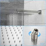 ZUN Dual Shower Head - 12 Inch Wall Mounted Square Shower System with Rough-in Valve, Brushed Nickel W124381738