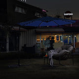 10ft Solar LED Offset Hanging Market Patio Umbrella W640140292