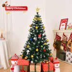 ZUN 4 FT Artificial Snow Tipped Christmas Tree, Unlit Christmas Pine Tree with 300 Branch Tips and 75678855