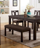 ZUN Classic Elegant Design Wooden 1pc Bench Only Dining Room Upholstered Seat Walnut Finish Bench B011P245909