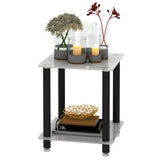 ZUN 1-Piece White+Black Side Table , 2-Tier Space End Table ,Modern Night Stand, Sofa table, Side Table 83709902