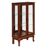 Curio Cabinet Lighted Curio Diapaly Cabinet with Adjustable Shelves and Mirrored Back Panel, 38267420