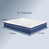 King Size Mattress in a Box 12 Inch Memory Foam Hybrid Mattress with Pocketed Springs Medium Firm 91573120