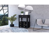 Ambler 1-Drawer 12-Bottle Wine Cabinet Black Wengue B06279976