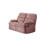 Luxurious Velvet Blush Pink Color 2-Seater Manual Recliner Loveseat Couch Manual Motion Plush B011P163889