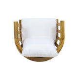 Outdoor Acacia Wood Patio Club Chair, Wooden Patio Furniture,Waterproof Thick Cushion Deep Seating 64851.00WHI