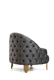Chair with Fabric button-tufted velvet upholstery Finish in Grey 698781389249