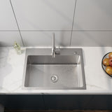 ZUN 24in Stainless Steel Washing Sink w/ Faucet Hoses and Drain Head Only D16389171