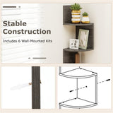 5-layer Oak wall mounted corner stand/bookshelf 84734243