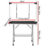 ZUN Professional Dog Pet Grooming Table Large Adjustable Heavy Duty Portable w/Arm & Noose & Mesh Tray 19484831