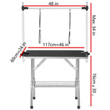 ZUN Professional Dog Pet Grooming Table Large Adjustable Heavy Duty Portable w/Arm & Noose & Mesh Tray 19484831