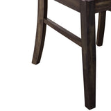 ZUN Almeta Solid Wood Slat Back Upholstered Dining Chairs, Set of 2 -Dark Umber Brown Finish T2574P164540